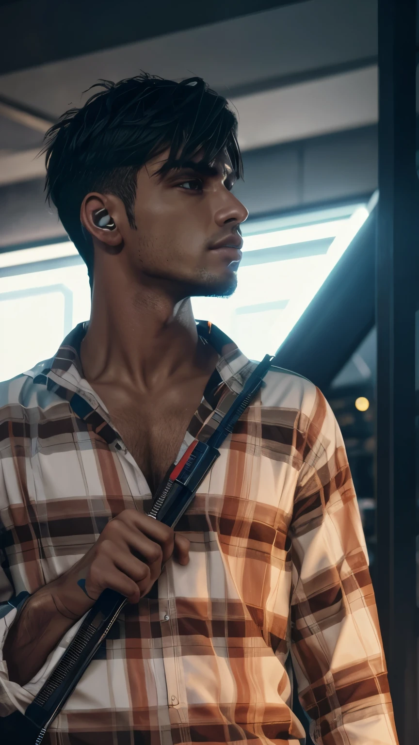 Change background cyberpunk handsome boy, realistic, face, 8k, ultra realistic,