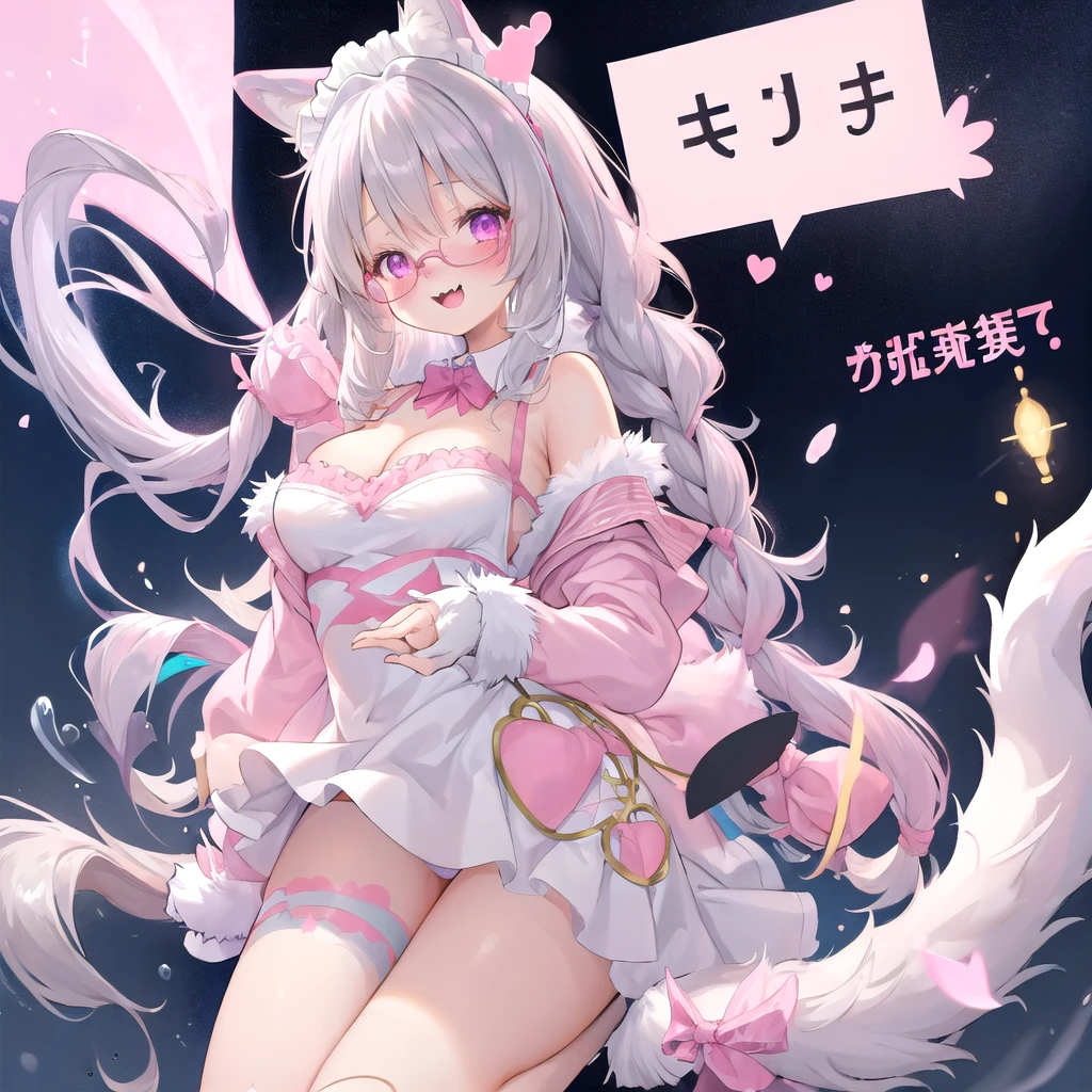 beautiful illustration, best quality, cute girl, bedroom, pastel color, fluffy bunny ears, , silver long hair, rabbit stuffed toy, bright lighting, light pink eyes, cuerpo muy voluntuoso, senos grandes, trasero grande, caderas anchas, hermosa, tiene cara de una niña. best quality,best resolution,(fluffy anthro furry :1.6),(young :1.6),cat girl,small breasts,light grey hair,long hair,wavy hair,curvy hair,light grey fur,pink eyes,glistering eyes,sparkle eyes,circle glasses,heart collar,maid outfit,maid headdress,maid gloves,ruffles,beautiful cafe,white light,looking at viewer,full face blush,horny face,smile,heart eyes,heart expression eyes,open mouth,straddle viewer,girl on top,low angle,front view,heavy breath,hands on viewer