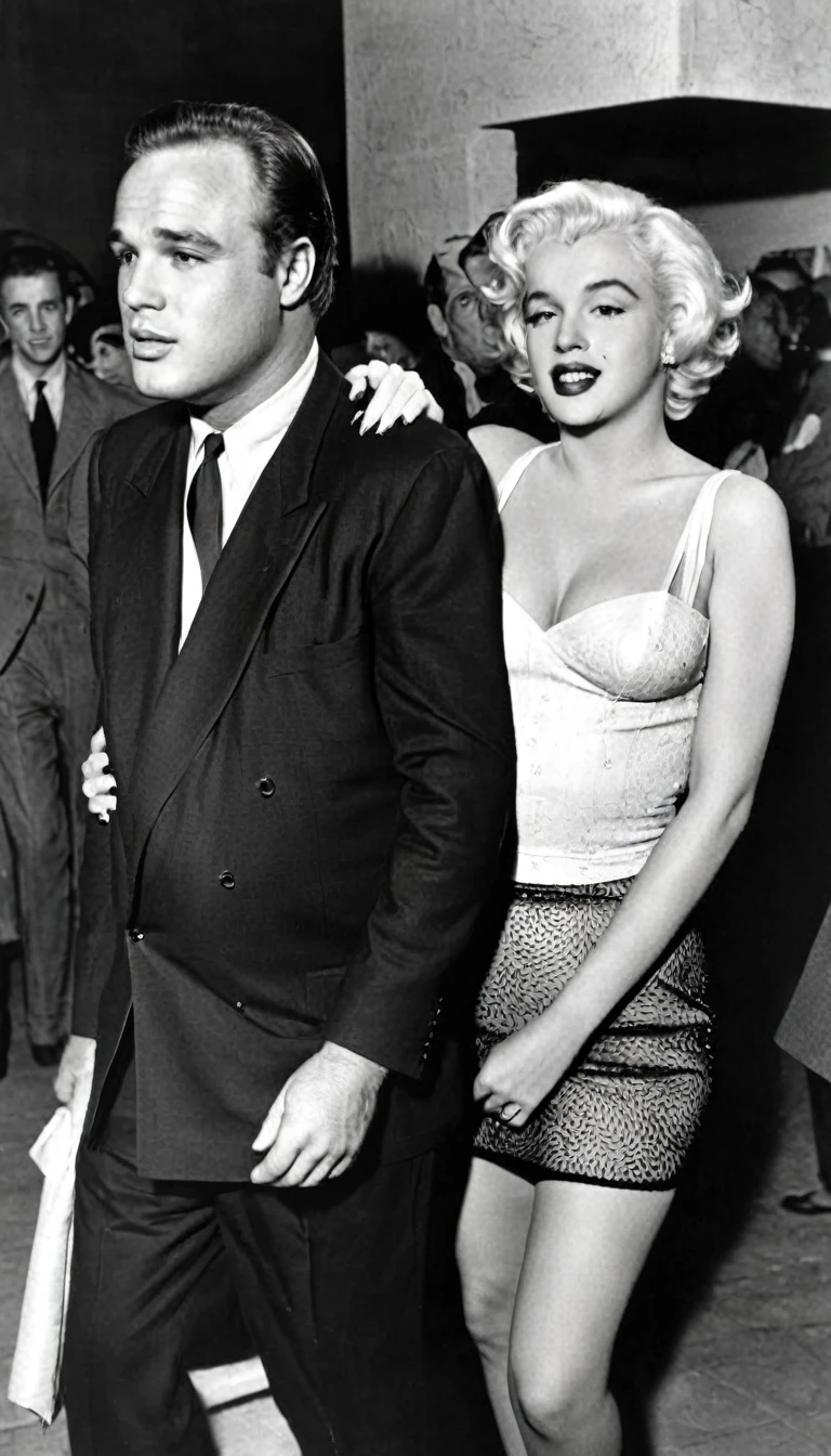 Actor Marlon Brando and Actress Marilyn Monroe as a couple 