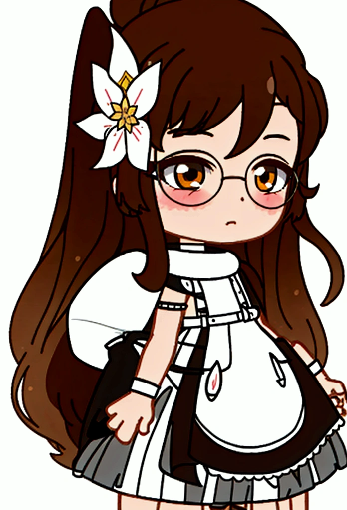 Gacha epic portrait poses (male person); gorgeus outfit in white; brown hair