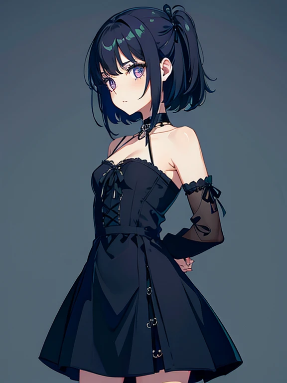 goth girl with simple dress
