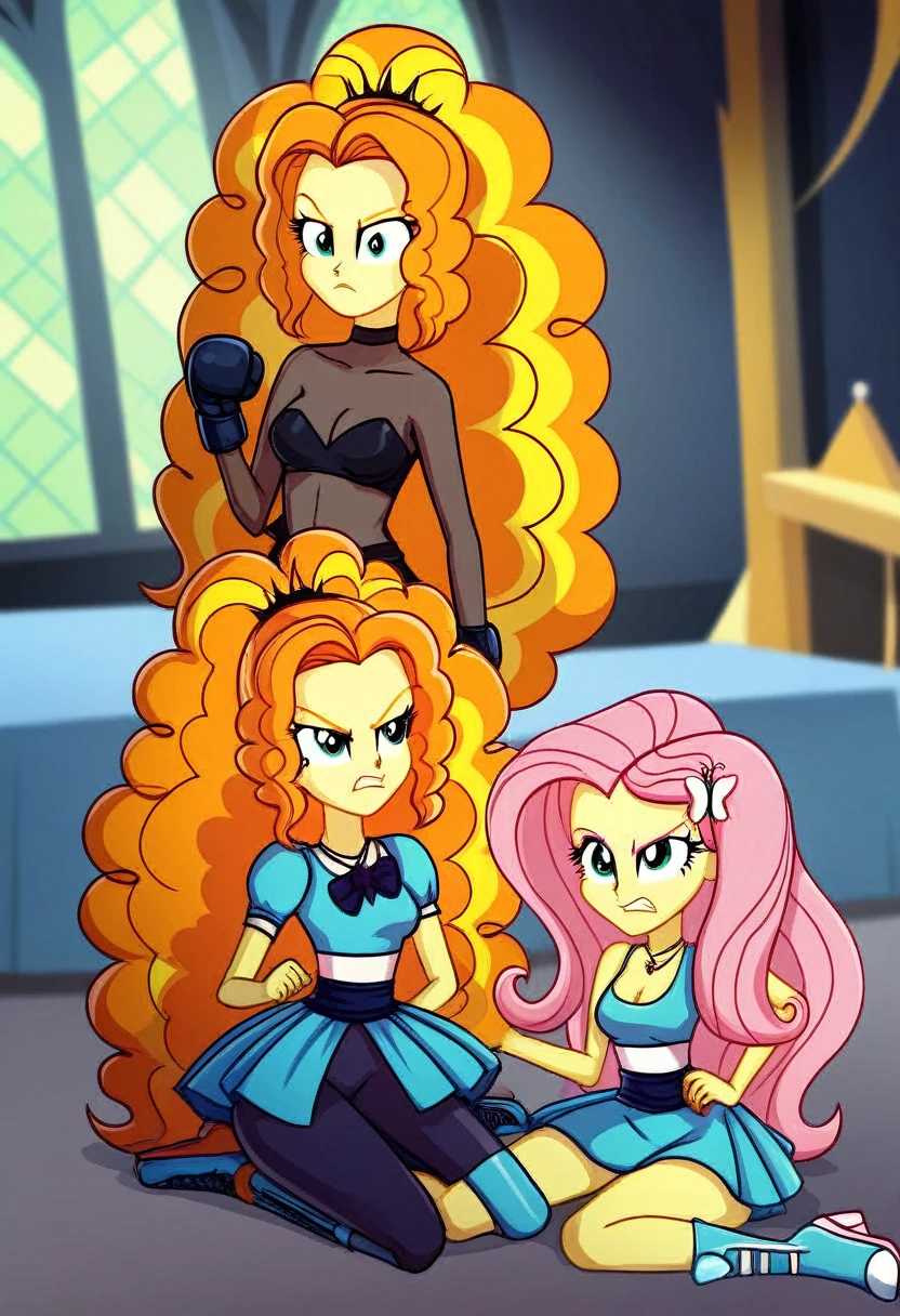 Eqg adagio angry bodystocking costiumme in the castle  boxing  fluttershy 
