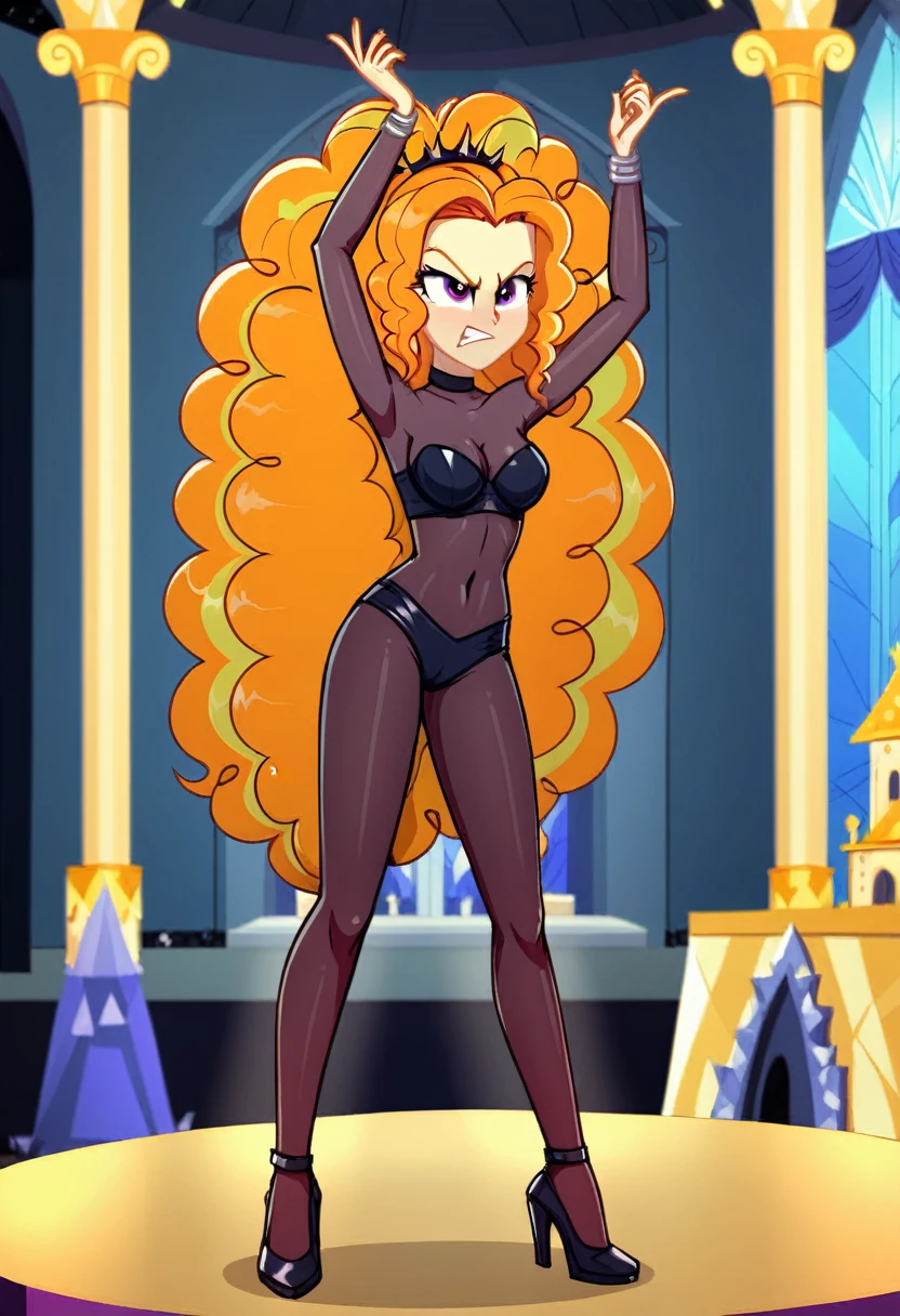 Eqg adagio angry bodystocking costiumme in the castle dancing . Trexe 