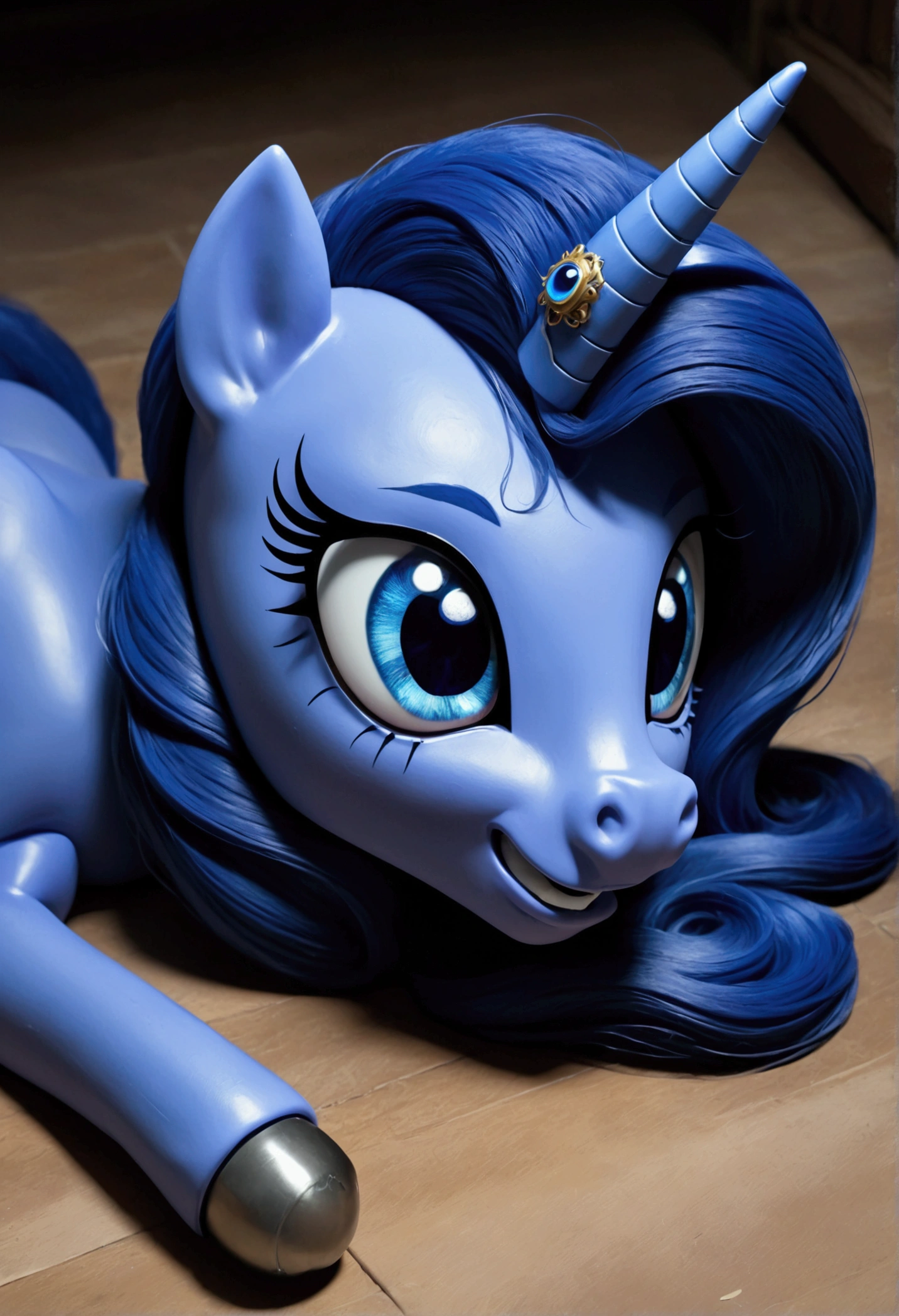 Princess Luna disembodied head without a body on the floor