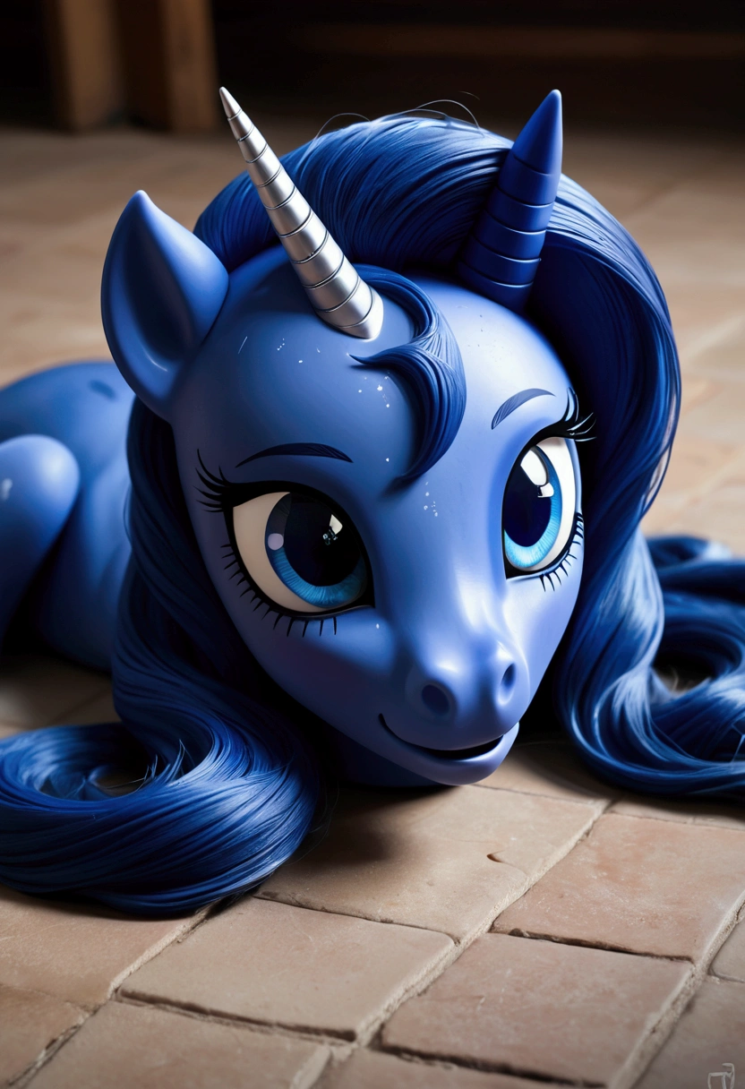 Princess Luna disembodied head without a body on the floor