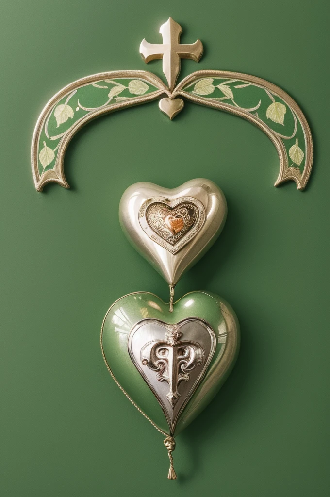 Sacred heart of Jesus with green background Hope and life group