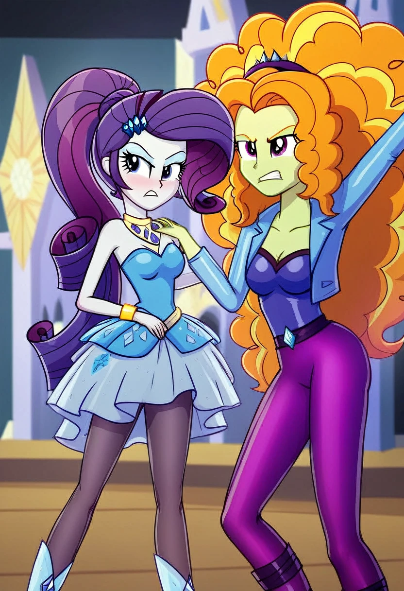 Eqg adagio angry bodystocking costiumme in the castle dancing . Rarity