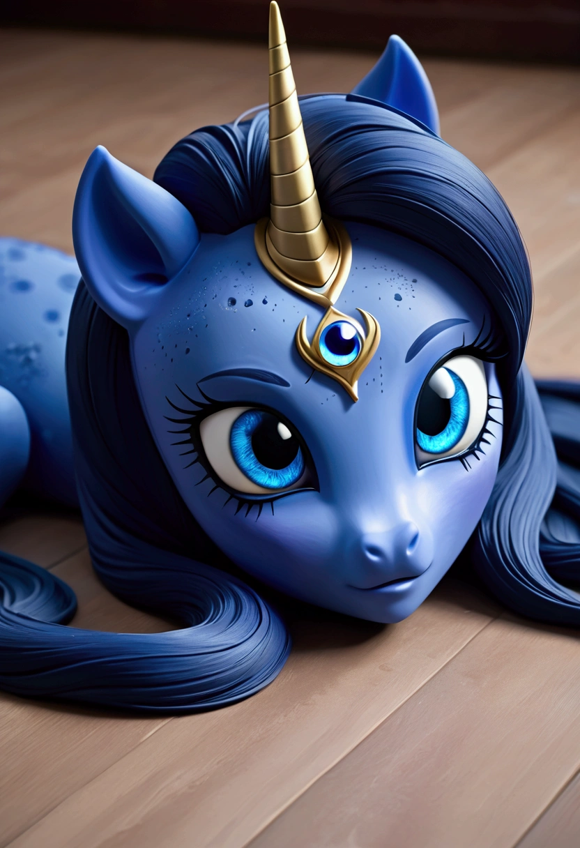 Princess Luna disembodied head without a body on the floor