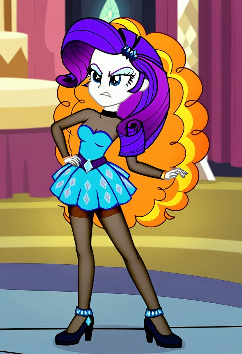 Eqg adagio angry bodystocking costiumme in the castle dancing . Rarity
