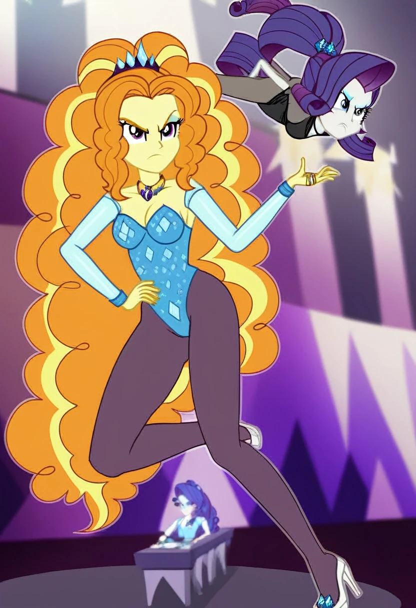 Eqg adagio angry bodystocking costiumme in the castle dancing . Rarity 