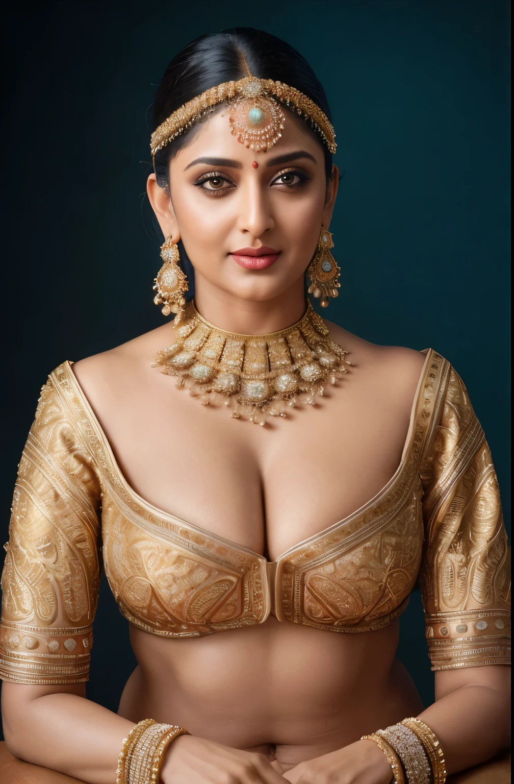 50yo mature MILF Anushka Shetty,((best quality)), ((masterpiece)), ((realistic)), tajmahal in the background, eye kajal, mascara, red lips, sensual Beauty, provoking body, extreme sweat, sweat soaked skin, slight stretch marks, alluring figure, bulging figure, thick charming lady, curvy, thick navel, full figured woman, eye kajal, massive breast, full body, styled hair, pierced eyes, female face,royal aura, trend on artstation , sharp focus, studio photo, intricate detail, very detailed, detailed eye, illustration, very detailed, sharp focus, digital render, professional, 4k