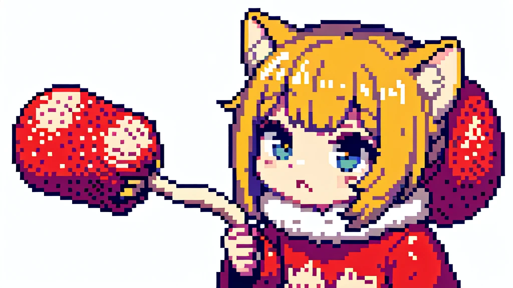 A cat with strawberry print fur