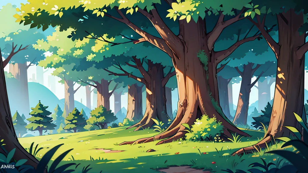 landscape forest lots of trees