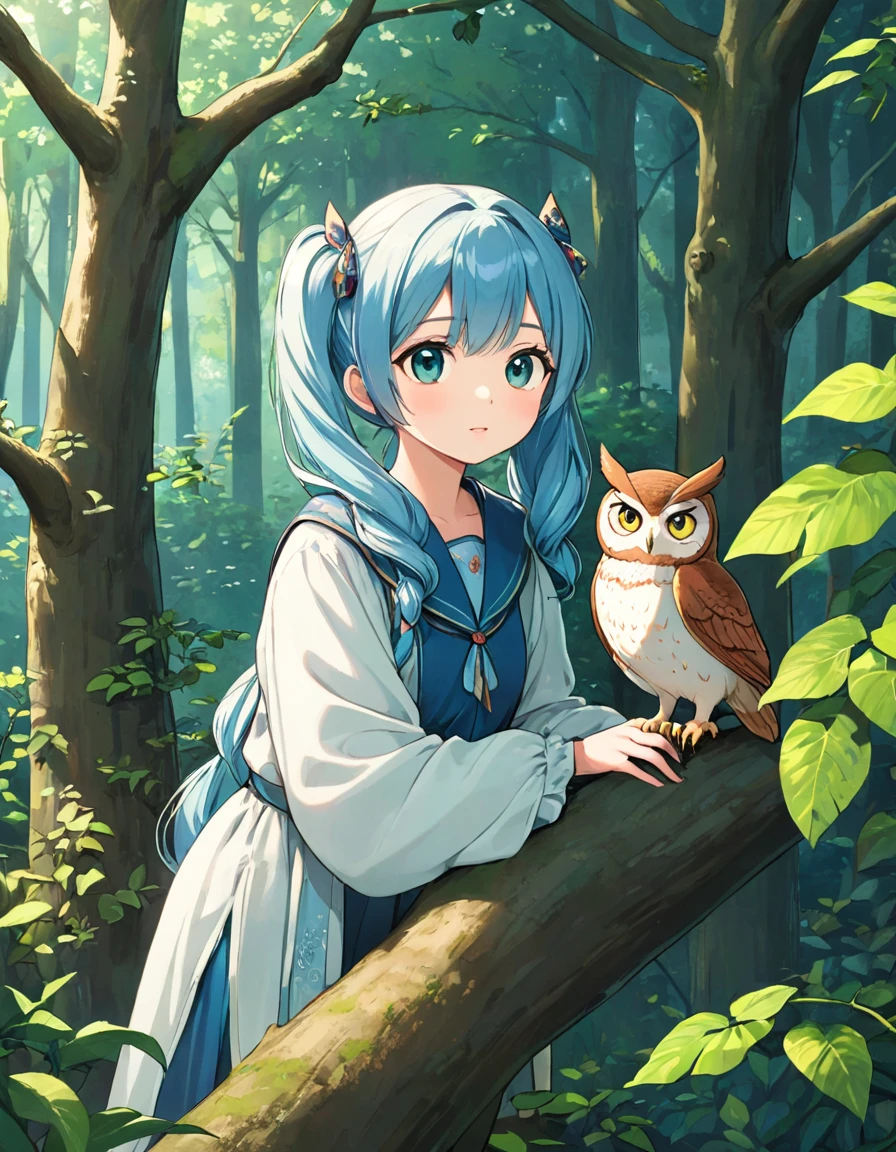 Vivid, detailed, HD quality, Natural look, masterpiece, 最high quality, high quality, detailed, ultra detailed, hyper detailed, insanely detailed, Exquisite, beautiful, Full HD, Full HD, 4K, 8k, 16K, High resolution, Absurd, 35mm Film.
once upon a time, there was a young girl named thatly who lived in a small village by the edge of a vast forest. thatly loved nothing more than exploring the forest and discovering new creatures and plants.
one day, thatly stumbled upon a clearing deep in the forest, There she found a wise old owl perched on a gnarled tree. The owl looked at her with wise eyes., He spoke gently with sharp eyes, Melodic Voice.Light blue long hair、Beautiful girl with twin tails
"thatly, You have a special talent," The owl said. "You have the ability to see the world in ways that others cannot.. You have a talent for curiosity and wonder.."
thatly was fascinated by the owl's words and asked him how she could use her gift.
"Using curiosity and wonder、Explore the world around you," The owl said. "question, Seeking new experiences, And keep learning. By doing that, You will come to know yourself and the world better.."
thatly took the owl's words to heart and began to explore the world with a newfound sense of purpose. 彼女はquestionした, Seeking new experiences, And I learned from everyone I met.
As she grows, thatly became known throughout the village as a wise and knowledgeable person. She shared her insight and wisdom with others., Her curiosity and wonder are obvious to those around her.々give inspiration to、I continued to encourage。.
A few years later, when thatly was an old woman, She returned to the forest clearing where she met the wise old owl. She found the tree still standing., And the owl was still perched on it.
"You've come full circle, thatly," The owl said. "Your curiosity and talent for wonder、I have led you on a journey of self-discovery and growth.. and now, Now is the time to share that gift with the world., Others will follow in your footsteps、So that you can find your own way."
そしてthatで, that