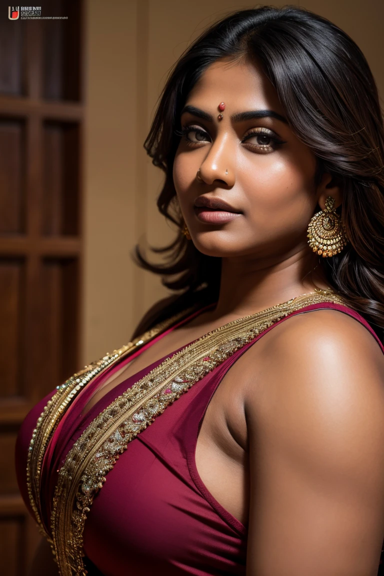 hyper realistic indian women, sleeveless, chubby big arms, detailed skin texture, realistic underarms, correct eye focus, ultra high res.photo realistic: 1.4, UDH, realism