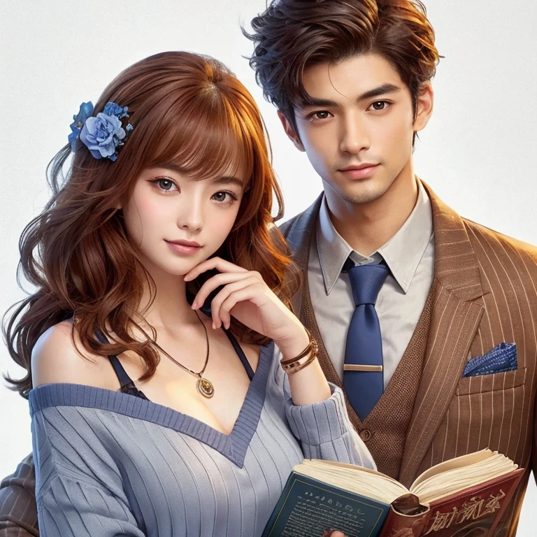 Highest quality、masterpiece、beautiful photo、I read a book、Japanese beauty、Japanese men