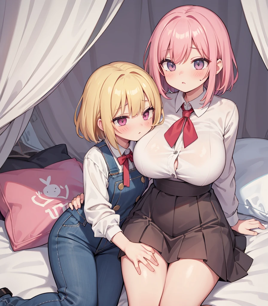 masterpiece, Highest quality, so beautiful, absurdists,High resolution,Cuddling in bed, like,sexly,Look at each one, blush,Age difference,blondes,chest,Long Hair,Pink Hair,Tucked in shirt,short hair,skirt,Tent shirt,Slut,Big breasted sister and brother,Siblings, trousers,Pushing her big tits against her brother,(My brother's erect ?????),((((姉のvery huge breasts,Sister crushes her big tits in her brother's face)))),(((((Very huge breasts))))),(((((?????,NSFW,Soft Very HUGE breasts))))),((Bursting Breasts,Huge breasts hiding her brother's face)),((((((((Huge Breasts, Large Breasts, Very Large Breasts, Very Large Breasts, Very Large Breasts, Very Large Breasts, Very Large Breasts, Very Large Breasts, Very Large Breasts, Very Large Breasts, Very Large Breasts, Very Large Breasts, Burying Face in Breasts)))))))),Two people gazing at each other,puffy breasts,((Face crushed by tits, huge breasts on brother's body, mouth covered by tits, breasts covering face)),((huge breasts)),((soft massive breasts)),(((((?????? grab)))),(((1girl,1littleboy,)),(?????????:1.7)、white pantie