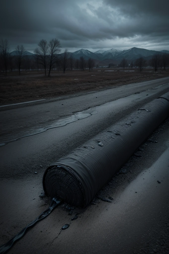 Create a sad landscape with dark colors that shows all the suffering , create at least two , and make them ultra realistic