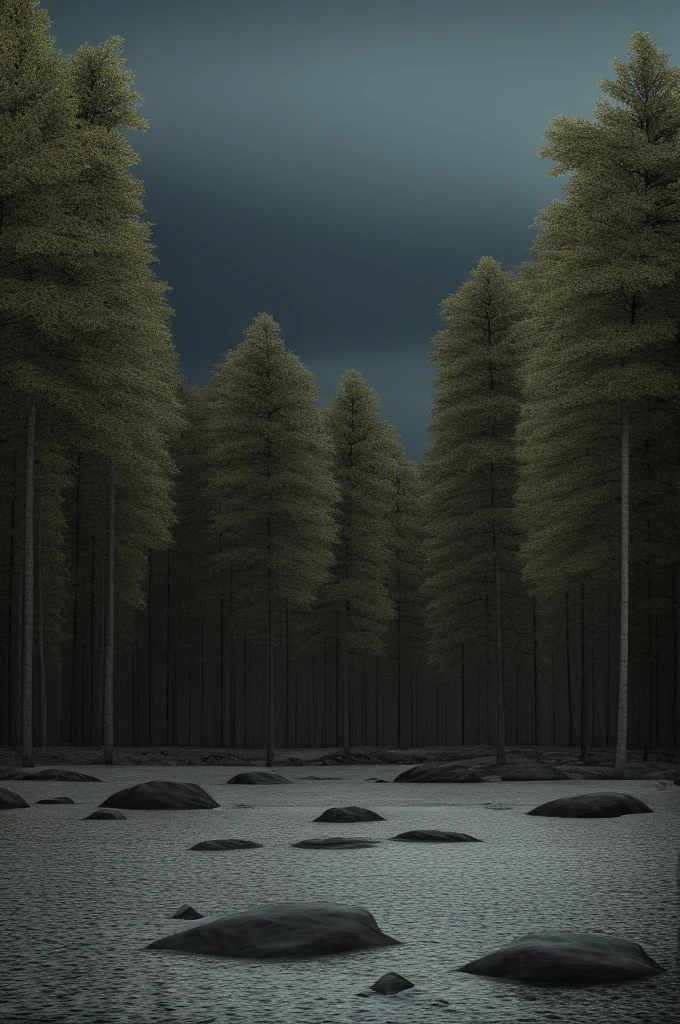 Create a sad landscape with dark colors that shows all the suffering , create at least two , and make them ultra realistic
