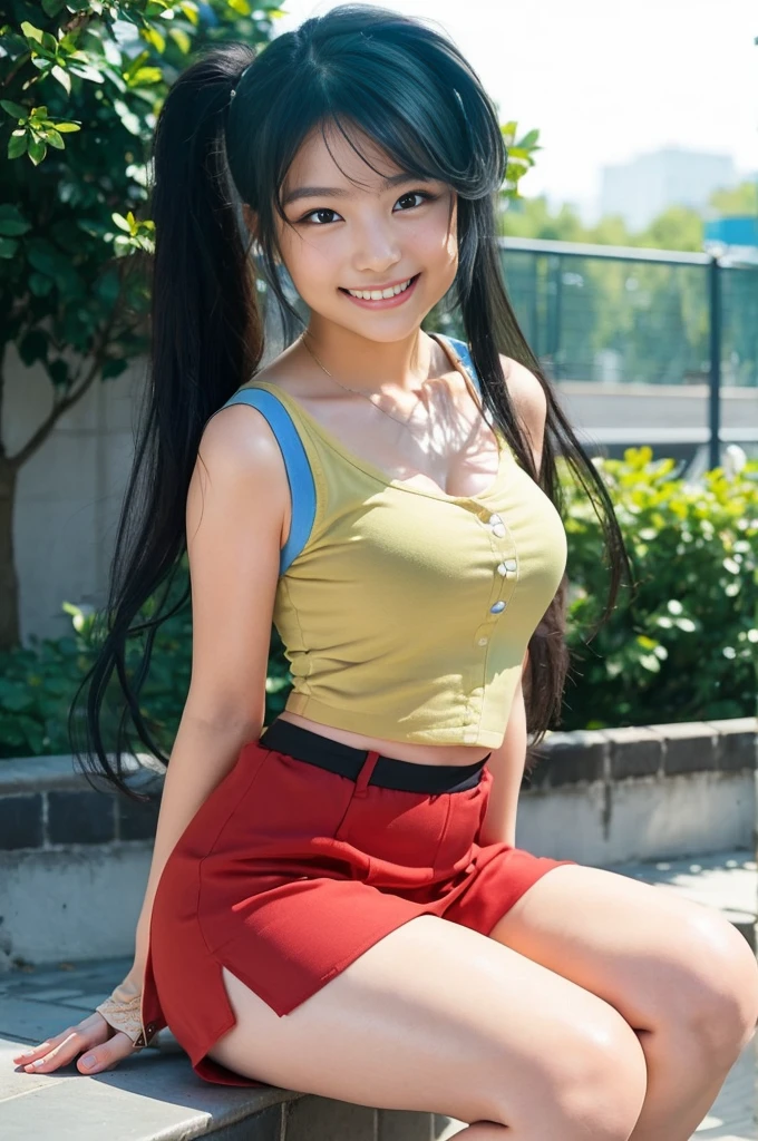 summer、On the way to school、(upper body shot), topless