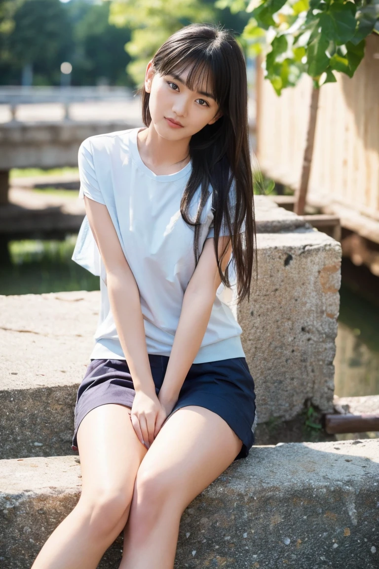 a beautiful girl, japanese girl, (casual fashions, skirt:1.2), (beautiful face:1.5), looking at viewer, (frown:1.5), (sad:1.3), (white panties:1.2), (ultra high res), (raw photo), sharp focus, (ultra-realistic photo), best quality, top quality