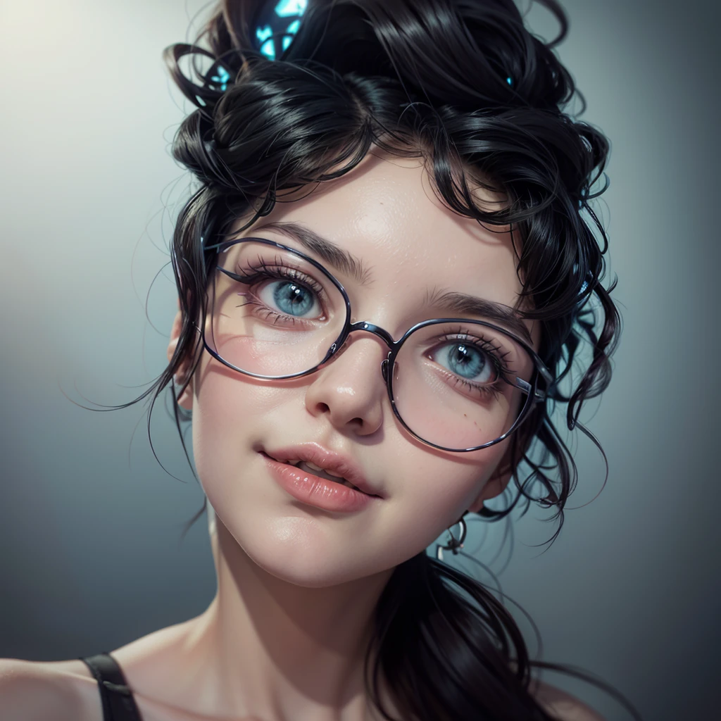 desenho de uma mulher with glasses, a digital painting inspired by loish, art station, serial art, stylized portrait, high-quality portrait, digital illustration portrait, digitalportrait, with glasses, detailed color portrait, cute portrait, nft portrait, no art style by bowater, lofi portoRait, realistic painting of beautiful girl, digital art portrait
