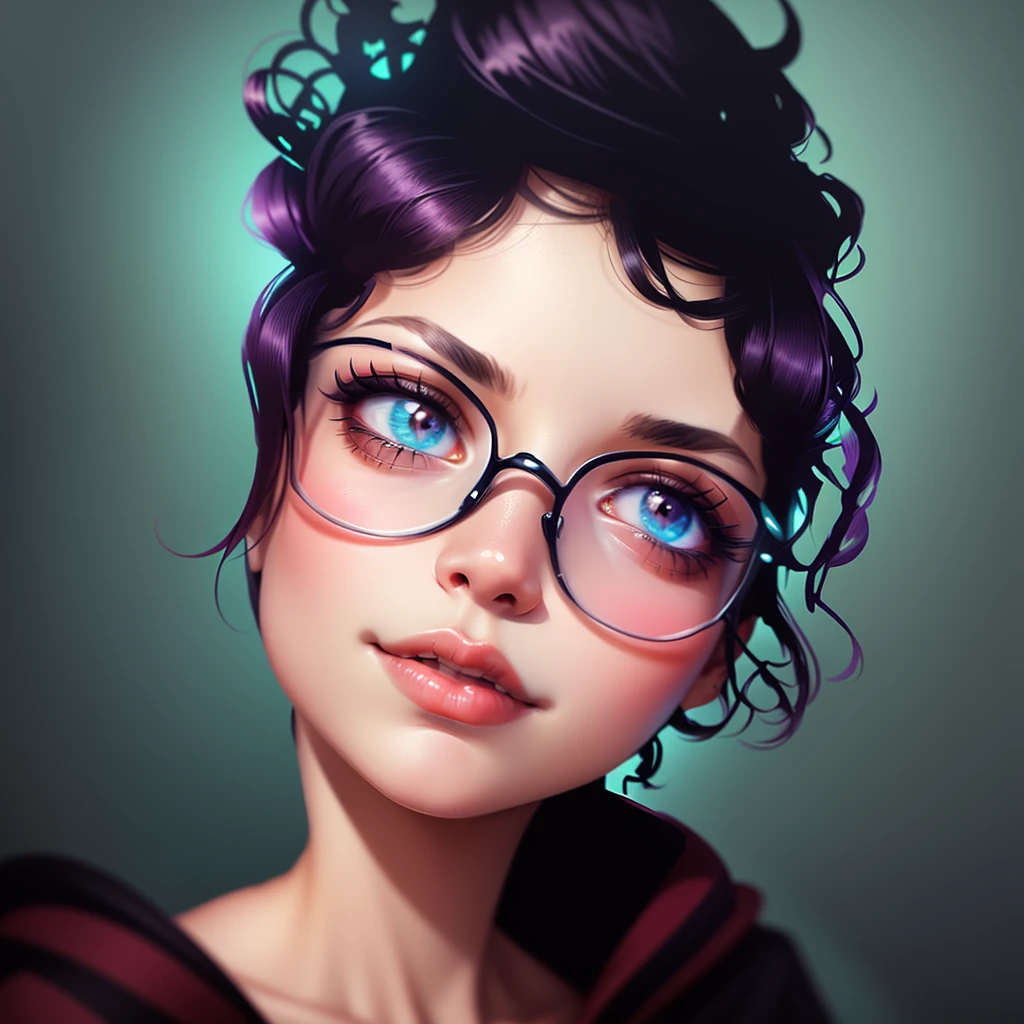 desenho de uma mulher with glasses, a digital painting inspired by loish, art station, serial art, stylized portrait, high-quality portrait, digital illustration portrait, digitalportrait,  with glasses, detailed color portrait, cute portrait, nft portrait, no art style by bowater, lofi portoRait, realistic painting of beautiful girl, digital art portrait