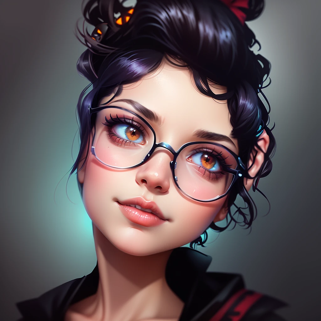 desenho de uma mulher with glasses, a digital painting inspired by loish, art station, serial art, stylized portrait, high-quality portrait, digital illustration portrait, digitalportrait,  with glasses, detailed color portrait, cute portrait, nft portrait, no art style by bowater, lofi portoRait, realistic painting of beautiful girl, digital art portrait