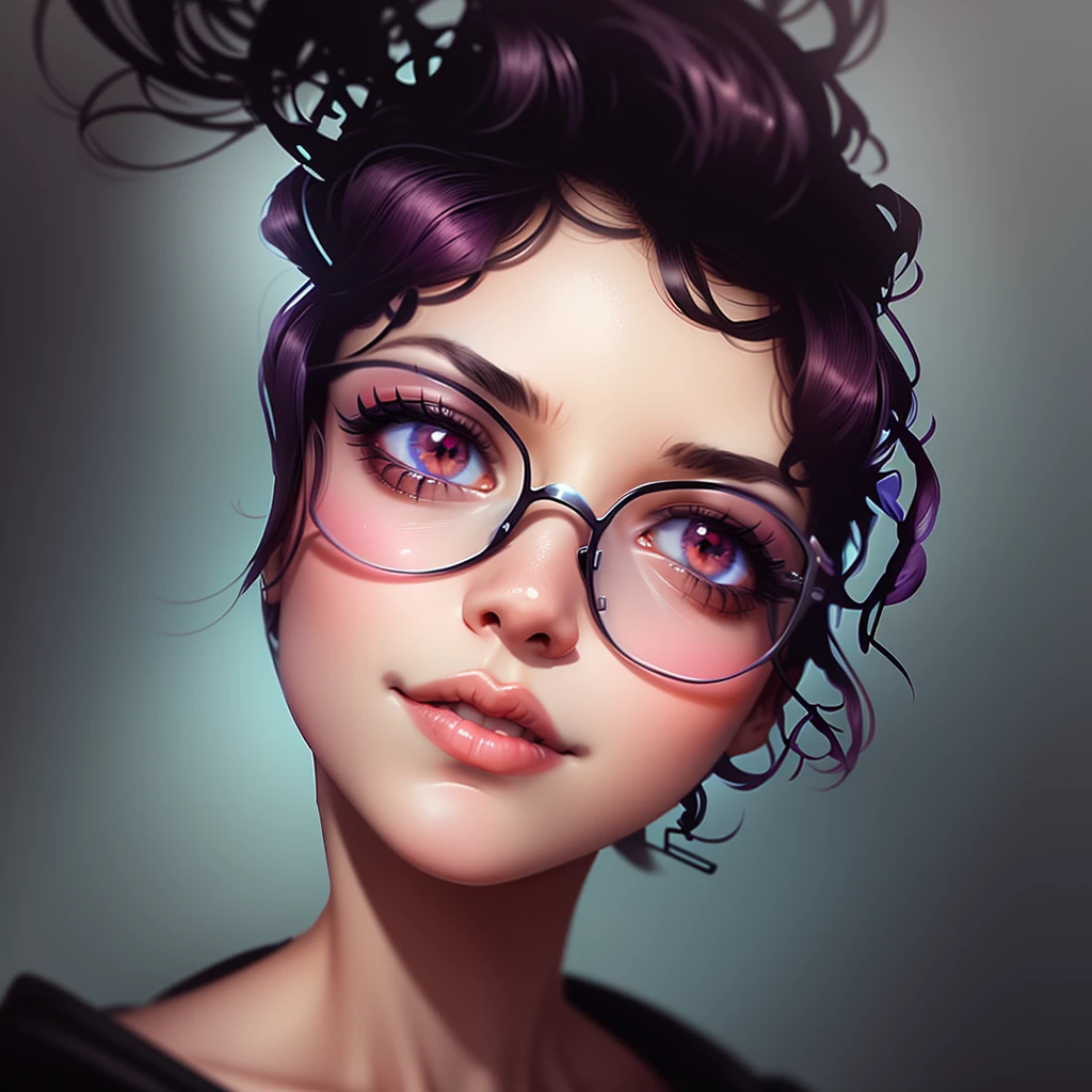 desenho de uma mulher with glasses, a digital painting inspired by loish, art station, serial art, stylized portrait, high-quality portrait, digital illustration portrait, digitalportrait,  with glasses, detailed color portrait, cute portrait, nft portrait, no art style by bowater, lofi portoRait, realistic painting of beautiful girl, digital art portrait