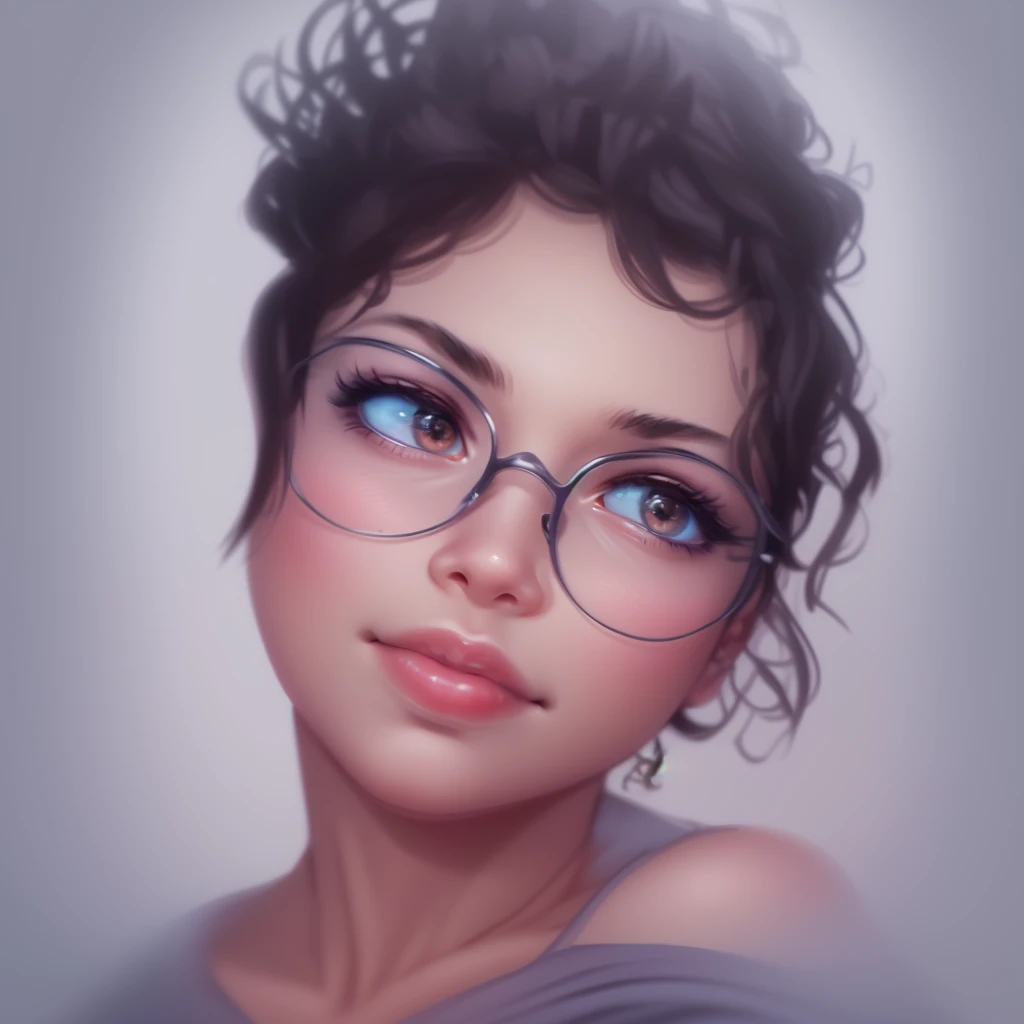 desenho de uma mulher with glasses, a digital painting inspired by loish, art station, serial art, stylized portrait, high-quality portrait, digital illustration portrait, digitalportrait,  with glasses, detailed color portrait, cute portrait, nft portrait, no art style by bowater, lofi portoRait, realistic painting of beautiful girl, digital art portrait
