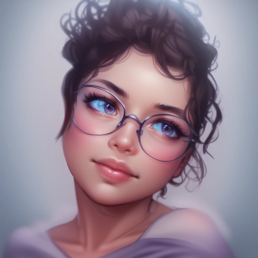 desenho de uma mulher with glasses, a digital painting inspired by loish, art station, serial art, stylized portrait, high-quality portrait, digital illustration portrait, digitalportrait, with glasses, detailed color portrait, cute portrait, nft portrait, no art style by bowater, lofi portoRait, realistic painting of beautiful girl, digital art portrait