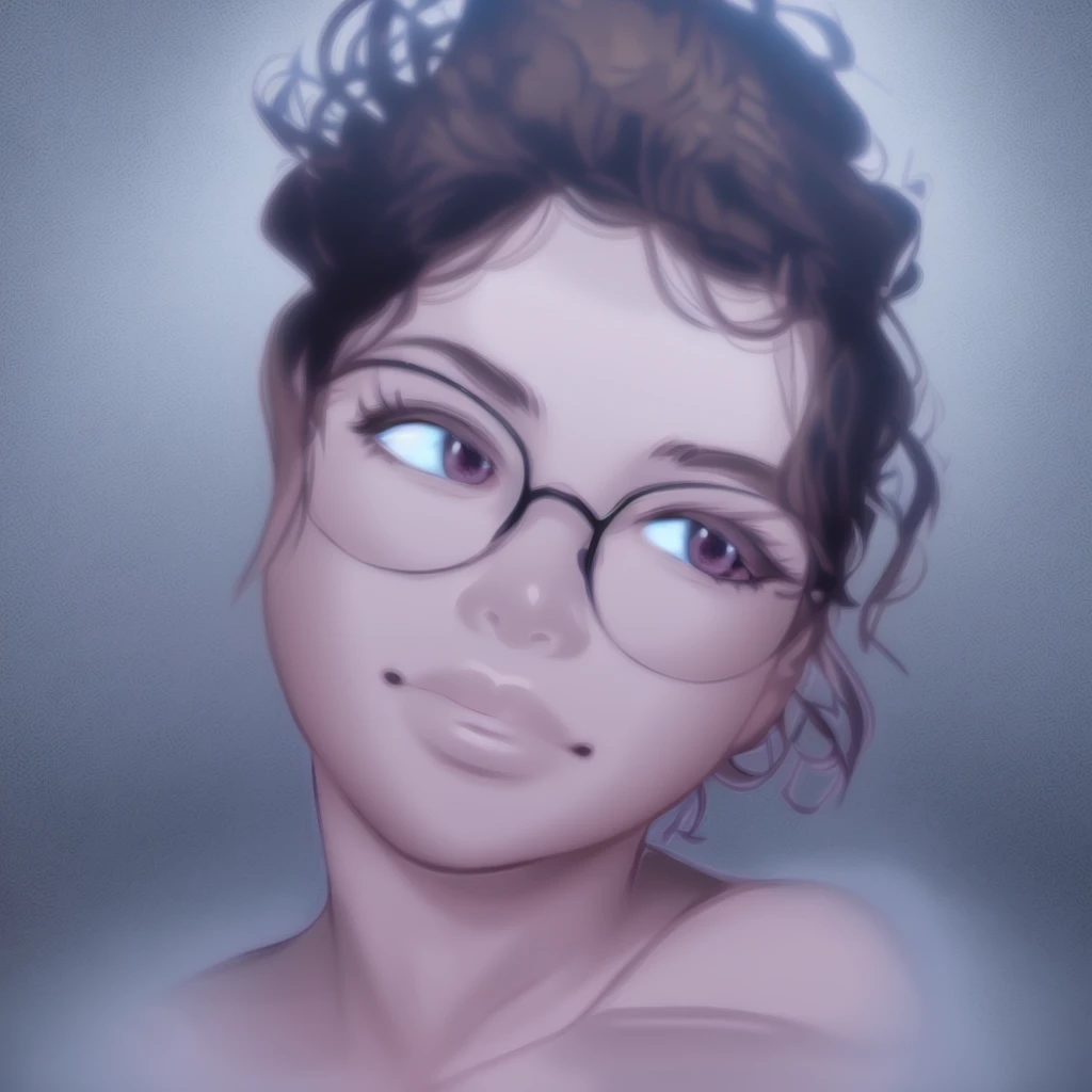 desenho de uma mulher with glasses, a digital painting inspired by loish, art station, serial art, stylized portrait, high-quality portrait, digital illustration portrait, digitalportrait,  with glasses, detailed color portrait, cute portrait, nft portrait, no art style by bowater, lofi portoRait, realistic painting of beautiful girl, digital art portrait
