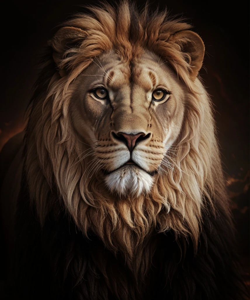 Lion, Divine Lion, natural, naturey, naturey, linda, rendering, photorrealistic, ultrahd, 4K, detailed textures, thunders, detailed shadows, detailed colors, sunset, Sunset, Sunset, naturey linda, Great Divine, sunset, detailed contrast, realistic contrast, high resolution, detailed colors, fire, villany, divine creature, 8k, Detailed Realistic, 16K, 8k, HD