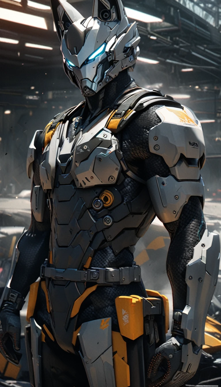 Adult guy, Gray Fox Armor, Metal Gear Solid, Metal Gear Rising, Masterpiece, best quality, Full HD, 8k, ultra details, great graphic