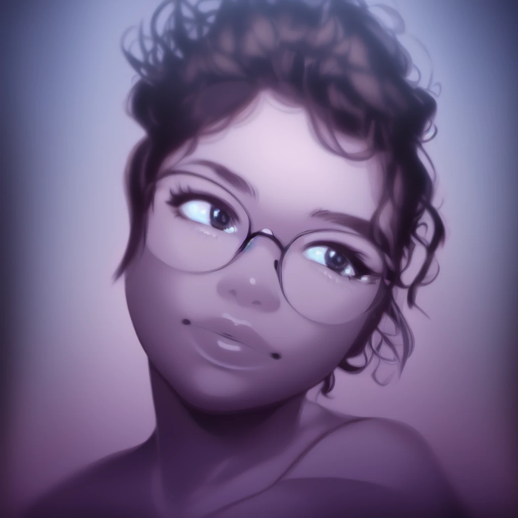 desenho de uma mulher with glasses, dark-skinned, a digital painting inspired by loish, art station, serial art, stylized portrait, high-quality portrait, digital illustration portrait, digitalportrait,  with glasses, detailed color portrait, cute portrait, nft portrait, no art style by bowater, lofi portoRait, realistic painting of beautiful girl, digital art portrait