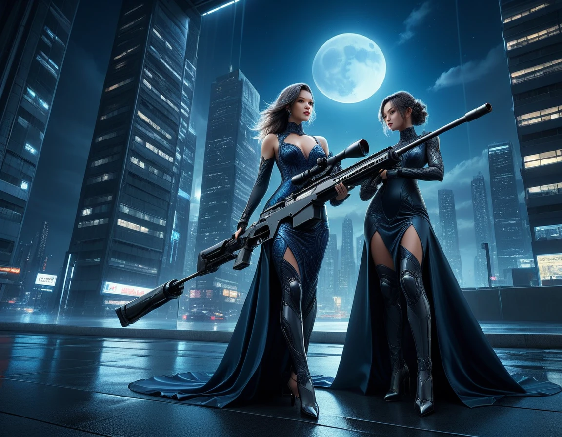 Cidade futuristica, Futuristic train and buildings at night, future concept art, city of the future, fantastic sci-fi city, Utopian cities, 8k, Spaceport of the future, sci-fi hollywood concept art. (((1girl, solo, alone))), large-breast:1.1 slim:0.6 body, cleavage:1.1, pubic hair, sexy lingerie with jacket, (black sunglasses), (((holding a pistol))), dynamic pose, (((half-body thigh level medium shot))), cinematic lighting, lens flare, ray tracing.