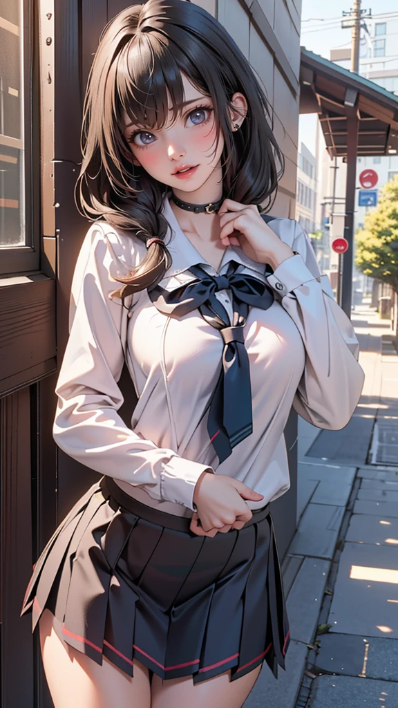 (high school girl uniform),(random porn pose),(Thin type:1.8),(big breasts),(random hairstyle),(Highest image quality,(8k),ultra-realistic,best quality, high quality, high definition, high quality texture,high detail,beautiful detailed,fine detailed,extremely detailed cg,detailed texture,a realistic representation of the face,masterpiece,Sense of presence)