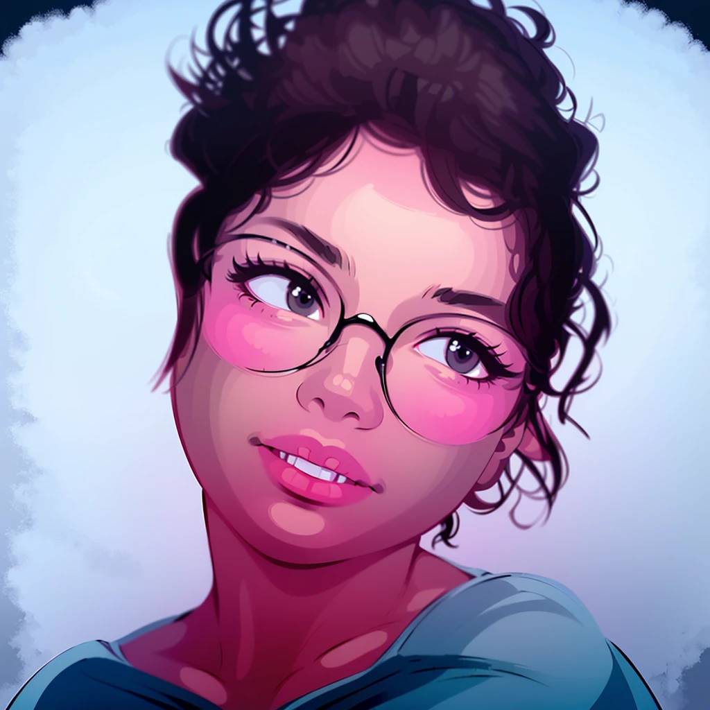 desenho de uma mulher with glasses, dark-skinned, a digital painting inspired by loish, art station, serial art, stylized portrait, high-quality portrait, digital illustration portrait, digitalportrait, with glasses, detailed color portrait, cute portrait, nft portrait, no art style by bowater, lofi portoRait, realistic painting of beautiful girl, digital art portrait
