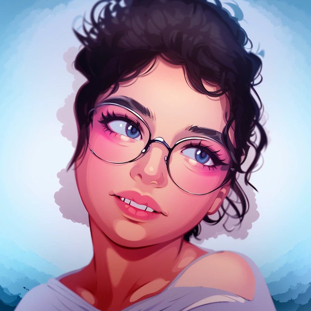 desenho de uma mulher with glasses, dark-skinned, a digital painting inspired by loish, art station, serial art, stylized portrait, high-quality portrait, digital illustration portrait, digitalportrait, with glasses, detailed color portrait, cute portrait, nft portrait, no art style by bowater, lofi portoRait, realistic painting of beautiful girl, digital art portrait