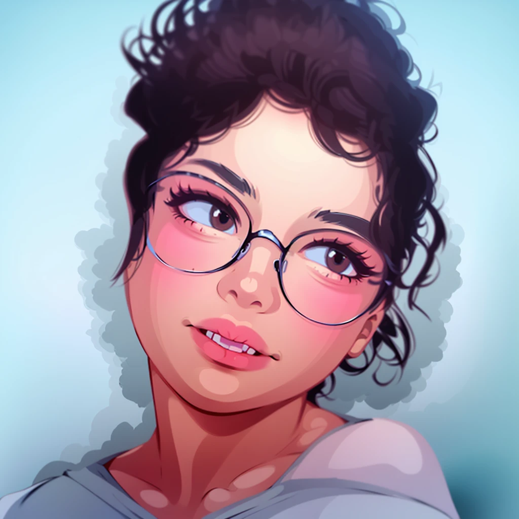 desenho de uma mulher with glasses, dark-skinned, a digital painting inspired by loish, art station, serial art, stylized portrait, high-quality portrait, digital illustration portrait, digitalportrait, with glasses, detailed color portrait, cute portrait, nft portrait, no art style by bowater, lofi portoRait, realistic painting of beautiful girl, digital art portrait