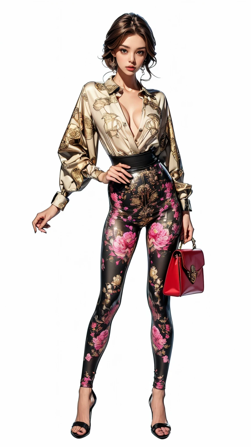 Women's mesh suit with embroidery flowers with monograms