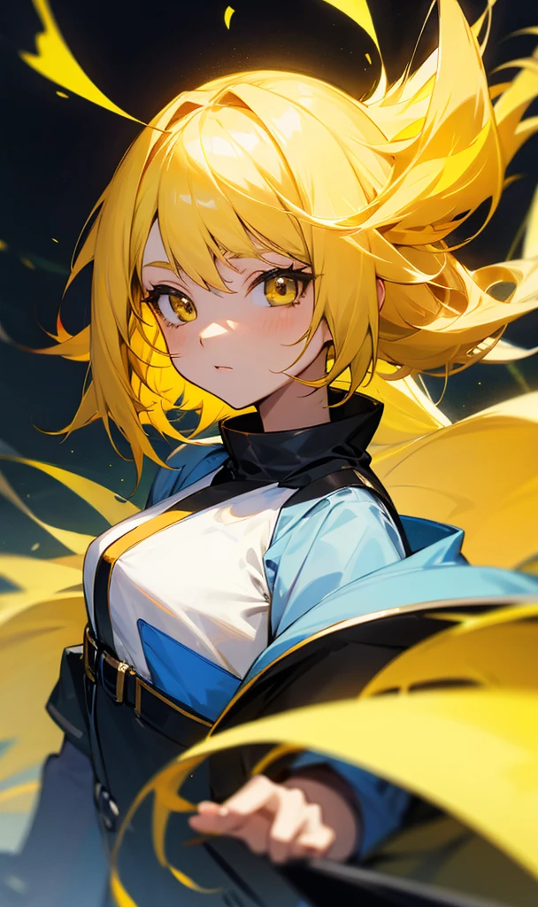 Anime girl yellow hair