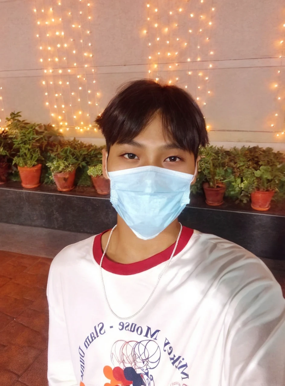 Generate a hyper-realistic image of a charming 8-year-old South Korean boy with:
- Luscious, dark hair that falls effortlessly across his forehead
- A bright, beaming smile that showcases his pearly whites
- Distinct double eyelids that add depth to his expressive eyes
- A perfectly proportioned 'V'-shaped face with high cheekbones and a pointed chin
- Smooth, radiant skin with a subtle glow
- Intricate details that capture the subtleties of human features
- Ultra-high definition quality with precise textures and shading
Create an image that looks like it was a selfie taken by his phone , with meticulous attention to detail and a natural, effortless pose that exudes innocence and charm.