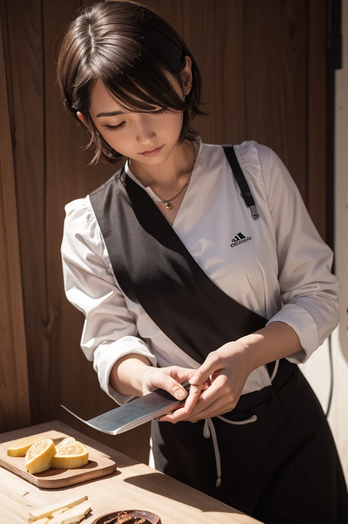 ((Highest quality, 8K, masterpiece, Super detailed, Ultra-high resolution, Realistic, RAW Photos, Absurd, The absolute solution:1.5)), Beautiful woman, One girl, Slim Abs :1.5, Dark brown hair, Bobcut, Large Breasts, (Browsing Caution:1.5, black pantyhose, No pants, No pants, pantyhose, Spread your legs, topless, roller:No Panties Hose:1), Highly detailed face, Highly detailed lips, Fine grain, double eyelid