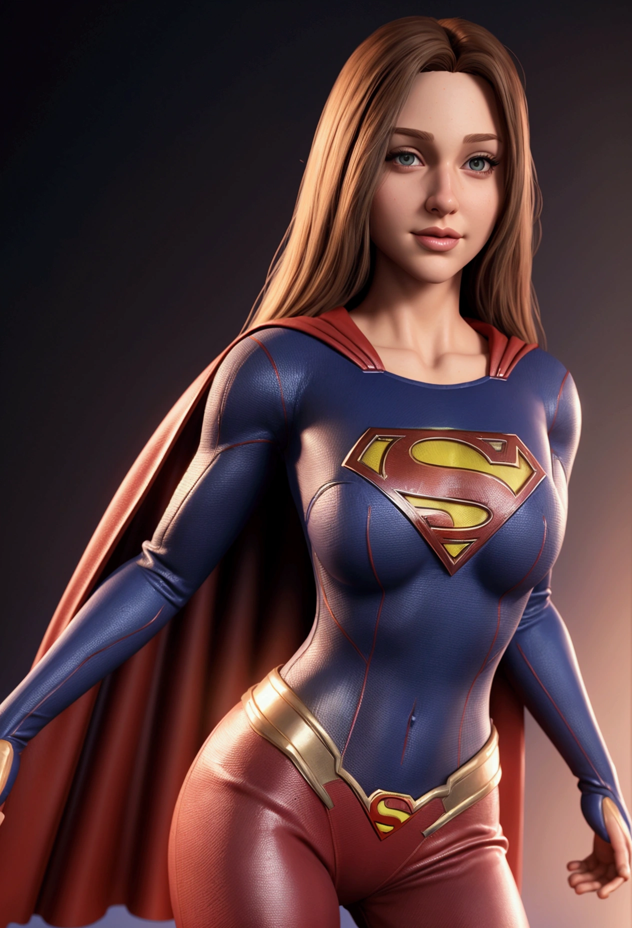 Supergirl，3D Comics, (((Front view))), Disney-Pixar Style, Cinematic 3D, Very detailed, Vibrant colors (((Full Body Lesbian))) ，Realistic Style, Anime Big Tits,Scissors、A man cuts his cloak