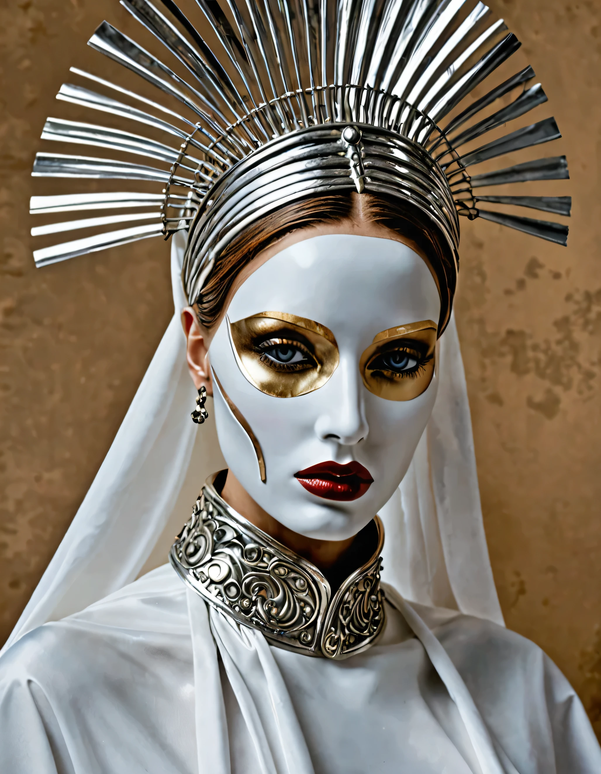 Ouais!, créature féminine sans visage, cache de visage, vogue, bizarre, Sculpture, Grèce, haute couture, sorcière, voile, pâle, étonnant, couverture de mode, fluide, Nouveau, statue, cyborg, chef-d&#39;œuvre, Tissu, cacher le visage, éclairage dramatique, fond noir, HDR, détaillé, hilarant, Beau