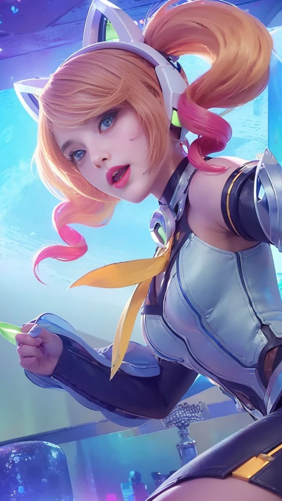 ((Best quality, 8k, Masterpiece :1.3)), upper bod, Sharp focus :1.2, beautiful girl perfect figure, Highly detailed facial and skin texture, Detailed eyes, Double evelids Interir view, ferpect lighting, Glowing skin, 