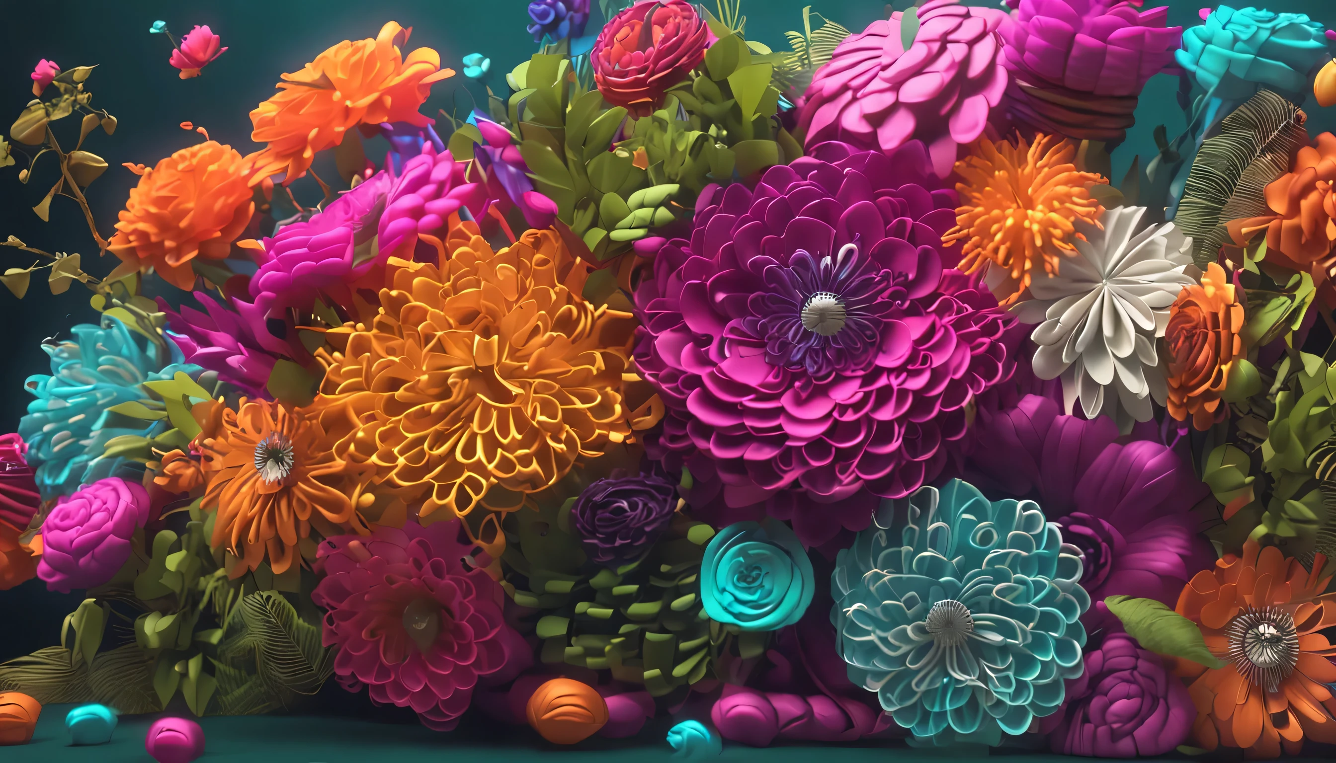 Raffles flower ,hand painted style