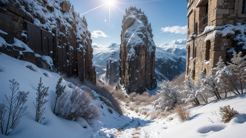 regions of greece with snow, realist 4k