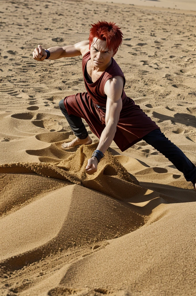 Gaara fight pose sand foreshortening